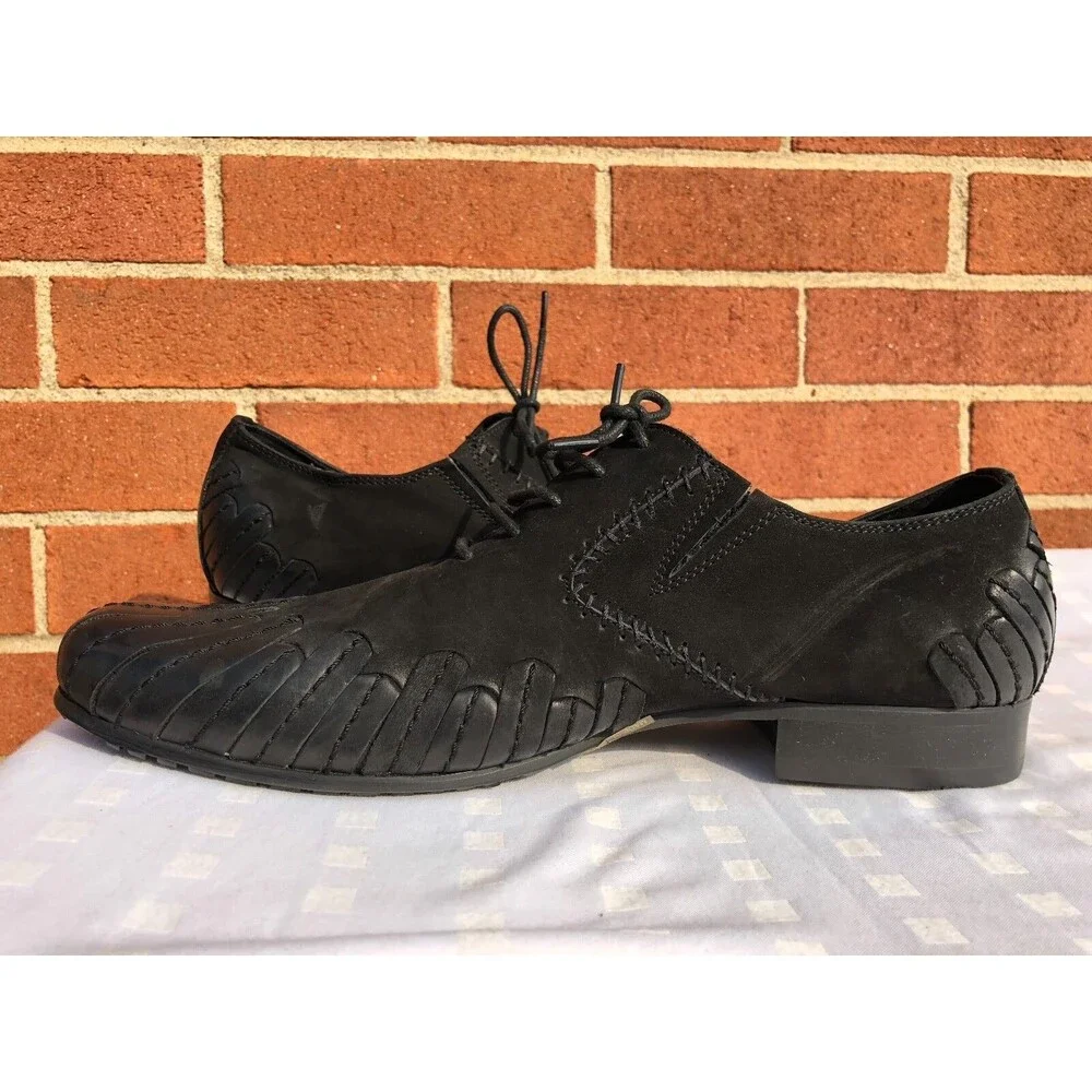 Popularity Fashion Men Dress Shoes Black leather/suede  Lace Up  size EUR 40